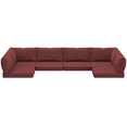 thumbnail image 2 of DELMANGO Outdoor Replacement Cushions 14-Piece Deep Seat Water-Resistant Patio Furniture Cushions for 6-Seat Sectional Rattan Sets, Red, 2 of 9