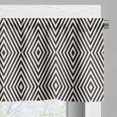 thumbnail image 3 of Ambesonne Stripe Valance Pack of 2, Optical Illusion Rhombuses, 54"X18", Eggshell Charcoal Grey, 3 of 5