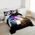 thumbnail image 3 of Homewish Abstract Gamer 3 Pieces Queen Comforter Set for Teens Boys Girls,Video Game Ultra Soft Bedding Sets,Colorful Graffiti Splash Bedding Comforter Set Breathable,Breathable Home Decor, 3 of 8