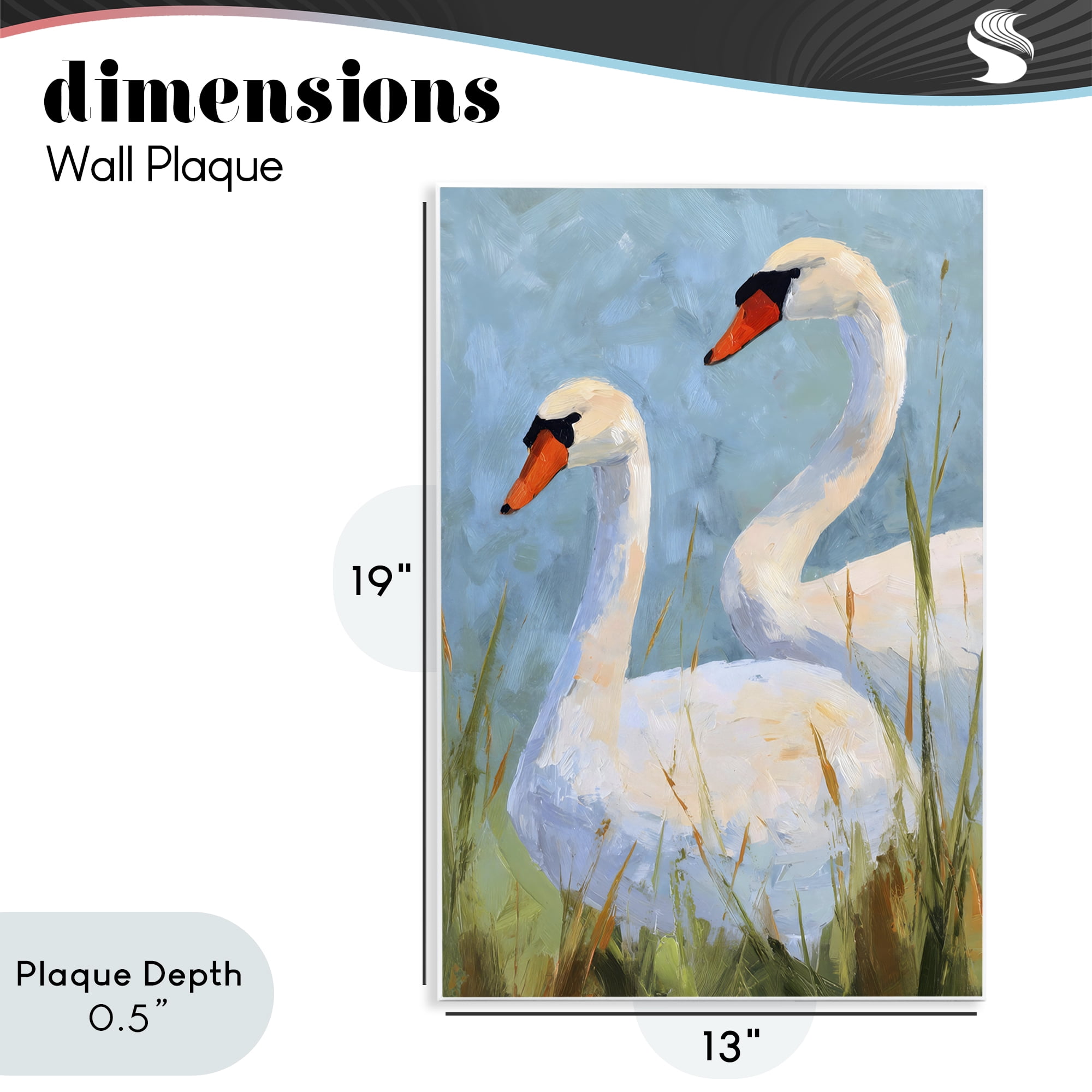 Stupell Industries Long Necks Swan Pear Wall Plaque Art, design by Petal Prints Design