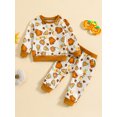 thumbnail image 2 of Spewahor Baby Girl Fall Clothes Long Sleeve Sweatshirts Elastic Waist Long Pants 2Pcs Halloween Outfit Set, 2 of 9