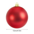 thumbnail image 2 of Red Christmas Matte Ball Ornaments Red Plastic 4.72 Inch For Tree Decor Holiday Party Wedding Indoor Outdoor Shatterproof Hanging Lightweight, 2 of 7