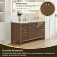 thumbnail image 3 of Pemberly Row 60" Single Wood Vanity in Brown Brushed Oak Engineered Stone Top/NM, 3 of 15
