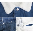 thumbnail image 3 of Men’s Casual Cotton Blend Sherpa Lined Button Up Denim Jean Trucker Jacket (Medium Blue, M), 3 of 3