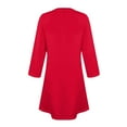 thumbnail image 5 of LISTHA Women's 3/4 Sleeve Dresses, Casual T-Shirt Dresses, Crew Neck Loose fit Swing Autumn Dresses, Tunic Dresses Red M, 5 of 6