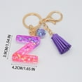 thumbnail image 3 of Epoxy Resin Glittering Letter Keychain - 26 Letters, Metal Ring & Tassel Charm - Custom Gift for Women/Girls on Christmas/Birthday, 3 of 5