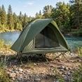 thumbnail image 3 of Resenkos 2 Person Off Ground Foldable Camping Cot Tent Combo, Waterproof Elevated Sleeping Tent for Adults Outdoor Camping, Green, 3 of 8