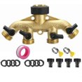thumbnail image 1 of Faucet Y Selector 4 Outlet Valves, Brass Faucet Connector 4 Way Distributor Hose Splitter Splitter For Garden Irrigation, 1 of 5