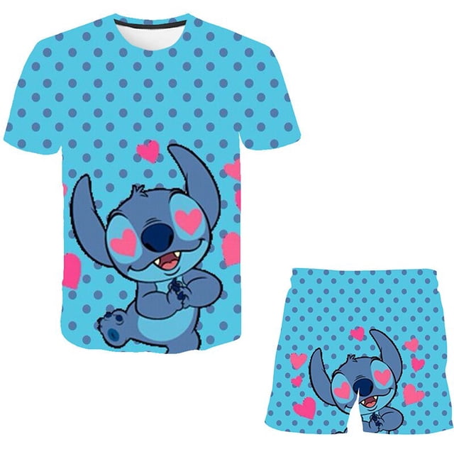 Traje de punto de Disney para bebé, conjunto de ropa informal de verano, Top corto, conjunto de ropa de bebé de 2 uds., trajes de punto para niño Clot6T Gao Jinjia LED