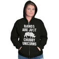 thumbnail image 3 of Rhinos Are Just Chubby Unicorns Zip Up Hoodie Men's Women's Brisco Brands S, 3 of 6