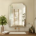 thumbnail image 2 of BEAUTYPEAK 20"x30" Arched Bathroom Mirror with Curved Top Modern Decorative Wall Mirror with Deep Frame, Silver, 2 of 6