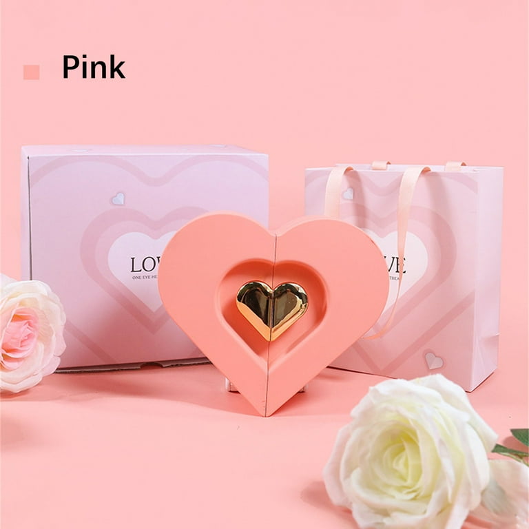 Heart-Shaped Gift Box – Polygon Storage Box For Valentine’s, Birthdays, Jewelry (Pink/Black)
