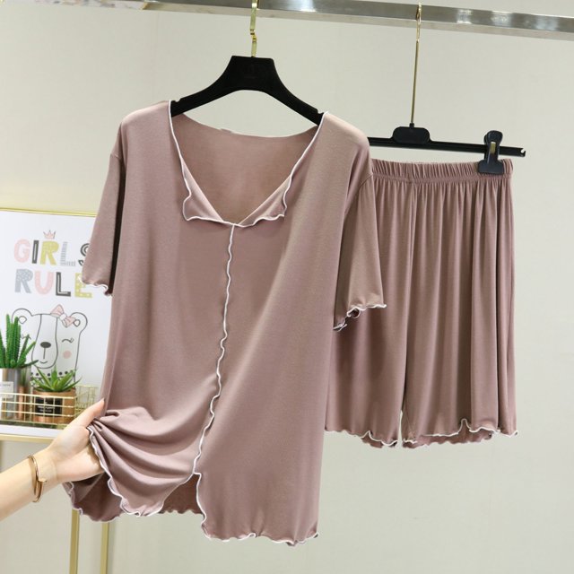 Kelon Ensembles de Pyjama pour Femmes Liquidation Soldes Pyjamas pour Femmes Ensembles de Pyjama pour Femmes 2 Pcs Hauts de Nuit et Ensemble de Shorts de Sommeil Ensemble Doux avec Poches Été