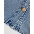 thumbnail image 6 of Womens Light Wash A-Line Denim Skirt With Front Button Closure, 6 of 7