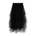 thumbnail image 2 of Falda larga de tul ajustada de cintura alta para mujer, vestido largo de malla con cintura elástica de 80cm, 2 of 2