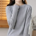 thumbnail image 5 of Womens Thin Knitted Sweaters, Fall Sweaters for Women Lightweight Casual Fleece Solid Color Crewneck Long Sleeve Pullover S-2XL, 5 of 5
