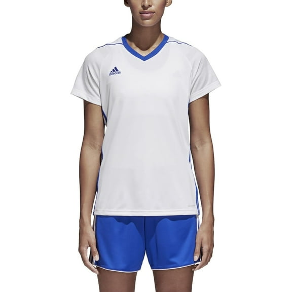 Adidas Women's Tiro 17 Jersey Tee White BJ9093 – Lightweight Athletic Training Shirt with Climalite Fabric for Soccer, Running, and Activewear