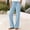 D_ Light Blue, variant on Womens Straight Leg Pants, Drawstring Waist Waffle Knit Texture, Soft Textile Material in Flowy Fit for Daily Casual Wear Blue S