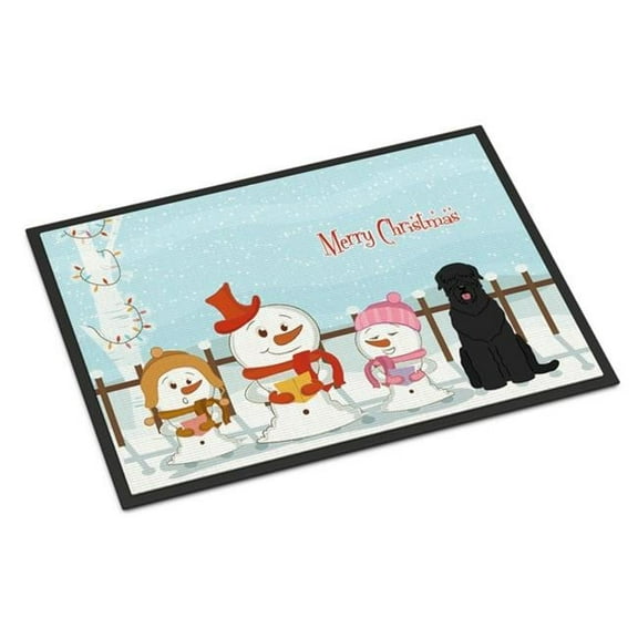 Merry Christmas Carolers Black Russian Terrier Indoor or Outdoor Mat, 24 x 0.25 x 36 in.