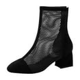 thumbnail image 2 of Viluyesy Womens Ankle Boots, Chunky Heels Mesh Breathable Zipper Back Fashion Mid Calf Booties Black US7.5, 2 of 9