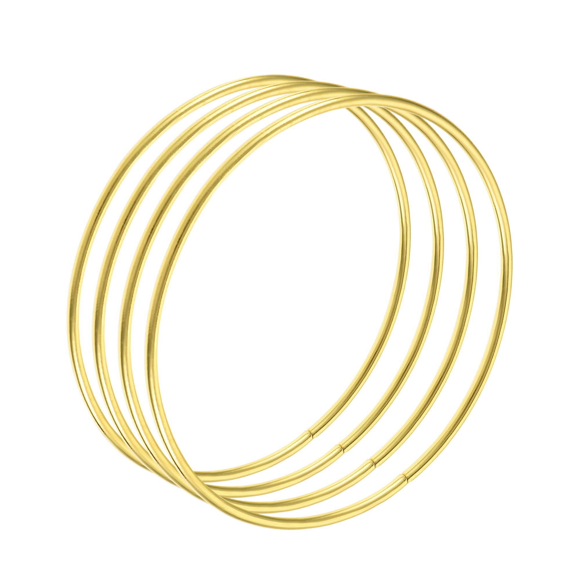 100mm(4") OD Metal Craft Hoops Rings Iron Gold Tone 4 Pack