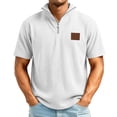 thumbnail image 2 of Sweatshirts For Men Long Sleeve Waffle Shirts Quarter Zip Loose Pullover Tops Lightweight Trendy Sweatshirts, 2 of 5