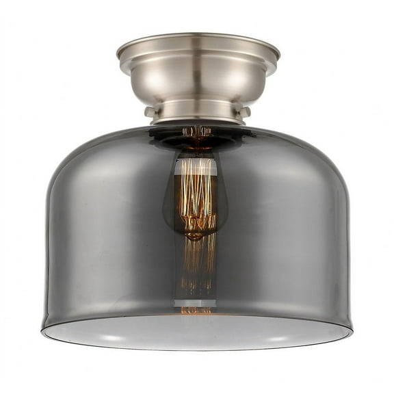 623-1F-SN-G73-L-Innovations Lighting-Bell - 1 Light Flush Mount In Industrial Style-9.4 Inches Tall and 12 Inches Wide-Brushed Satin Nickel