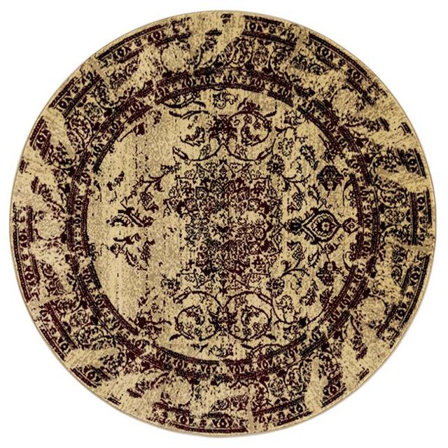 Great American Distributors T483.02.RD.5R 5 ft. Enduring Villa Transitional Rug, Red & Cream