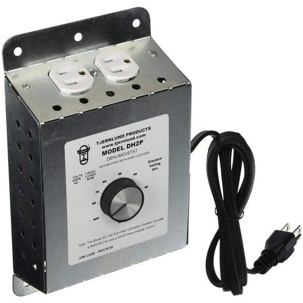 Tjernlund DH2P Dehumidistat for Control of Humidity with Crawl Space Fans and Dehumidifiers