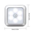 thumbnail image 3 of Night Light Motion Sensor LED Light night light; motion Human Induction Night Lamp for Home Hotel, Square, Silver Housing, White Light, 3 of 8