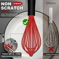 thumbnail image 3 of Walfos Whisk,Silicone Whisk Non Scratch-Whisks for cooking set of 4 Heat Resistant(480°F).Nice for Blending Beating Stirring and Kitchen Cooking &Baking.BPA Free and Dishwasher safe.(5+7+9+11 IN )Red, 3 of 8