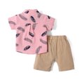 thumbnail image 2 of PatPat 2pcs Baby Boys Cactus Short Sleeve Summer Outfits Set,Lapel Button up T-Shirt Tops Elastic Waistband Shorts Set Toddler Clothes Set Beachwear,0-3T, 2 of 7