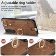 thumbnail image 5 of Wallet Case Compatible with Samsung Galaxy S23 FE with Card Holder, 360° Rotation Finger Ring Stand PU Leather Cover Drop Protection with Magnetic Snap Case Cover for Galaxy S23 FE - Brown, 5 of 8