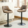 thumbnail image 6 of Art Leon Modern Bar Stool Armless, Set of 2, Swivel Adjustable Height PU Leather,Brown, 6 of 9
