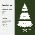 thumbnail image 4 of LuxenHome 6Ft Pre-Lit Green Full Artificial Cedar Christmas Tree with Metal Stand, 4 of 9