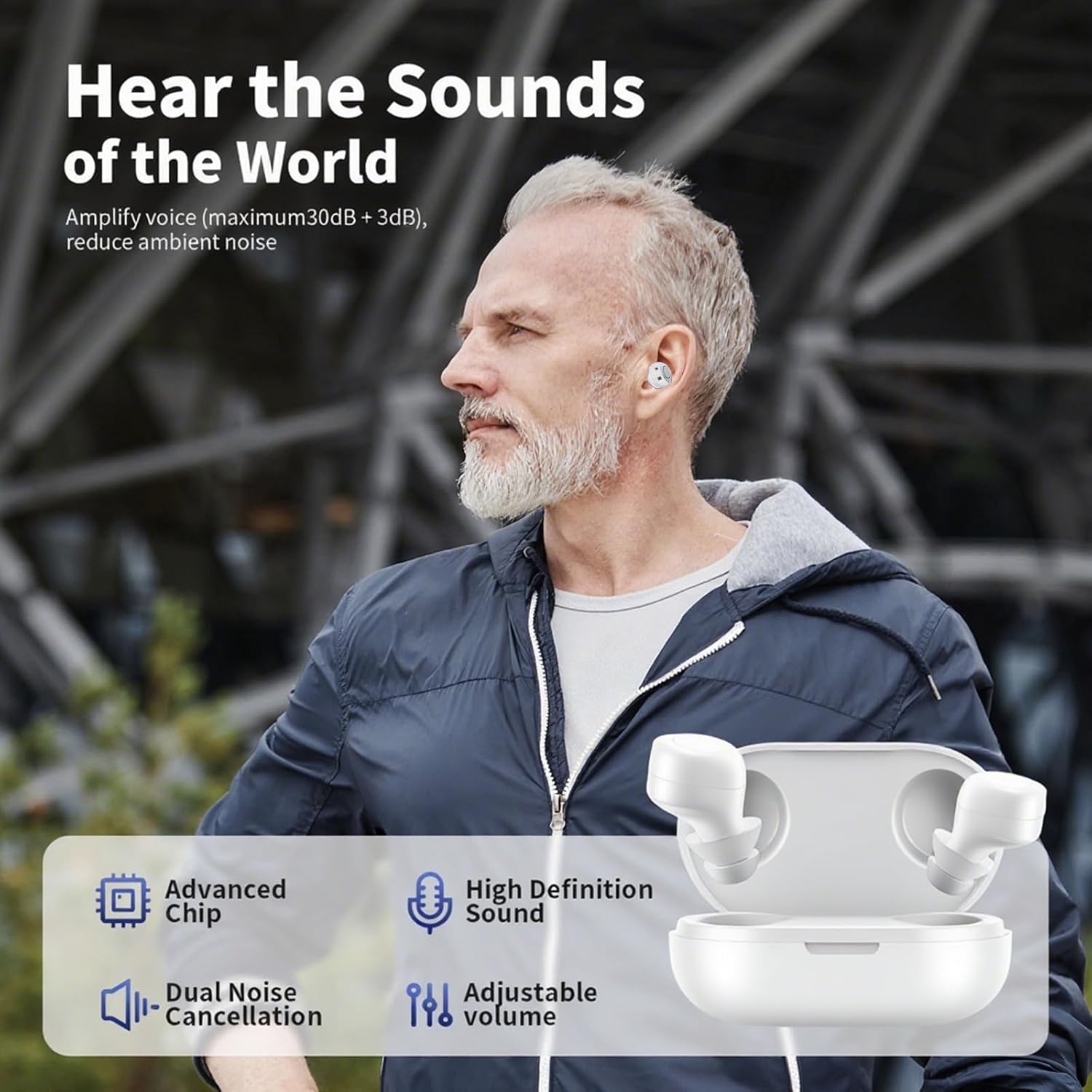 SUWU Hearing Aids for Seniors Rechargeable with Noise Cancelling, Adults Hearing Amplifiers for Severe Hearing Loss, Hearing Aid with Magnetic Charging Case, Personal Sound Hearing Amplifiers