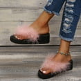 thumbnail image 6 of Quaouag Fuzzy House Shoes with Arch Support Orthotic Heel Cup Sandals Slippers for Women, 6 of 7
