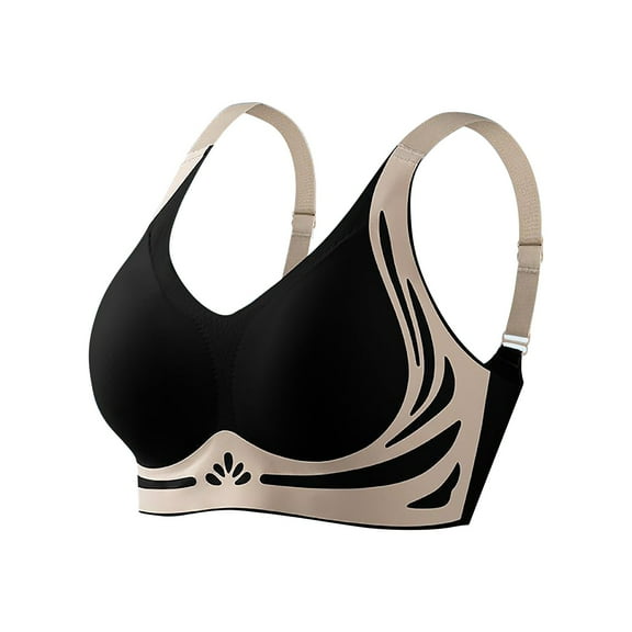 DondPO Womens Seamless Bra，Super Gather Bra Soft Comfortable Gather Bra Wireless Up Bra Bra Women Everyday Sports Bras，Womens Bras No Underwire，Supportive Bras For Women Black L