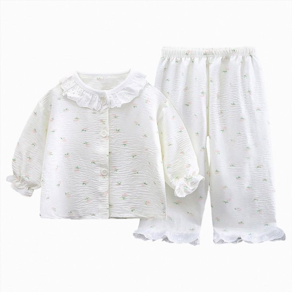 Gubotare Toddler Pajamas for Girls Fall Winter Toddler Toddler Kids Toddler Girls Boys Soft Comfy Solid Raglan Sleepwear Pajamas Pjs 2pcs Set 2T 3T (White,2-3 Years)