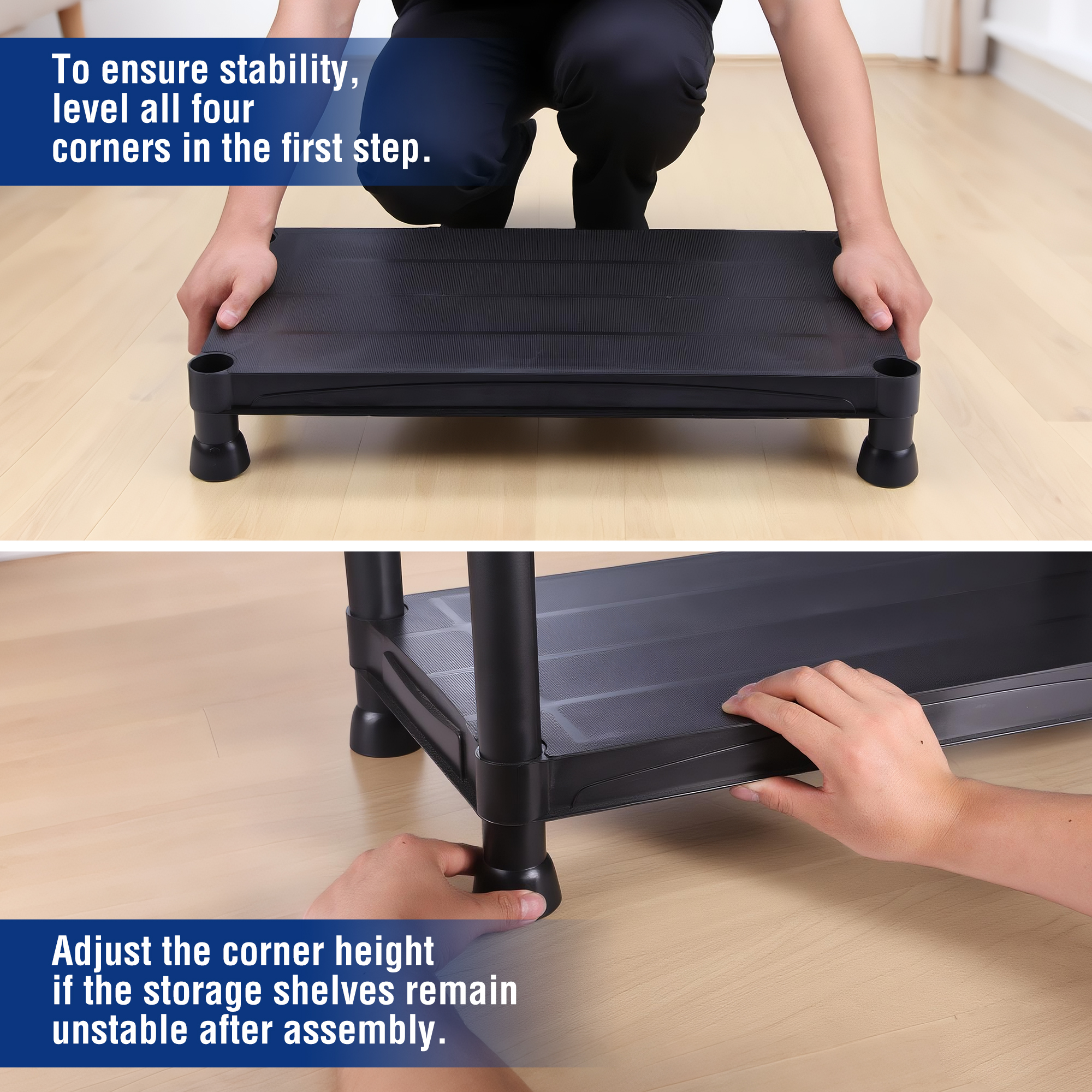 WorkPro 4-Tier Plastic Storage Shelf, Black photo 3