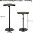 thumbnail image 3 of Bar Table 15.75inch Small Round Top Adjustable Height 22.64-33.46in Multifunctional Side Table for Pub Bar Dining Bistro Cafe, 3 of 10