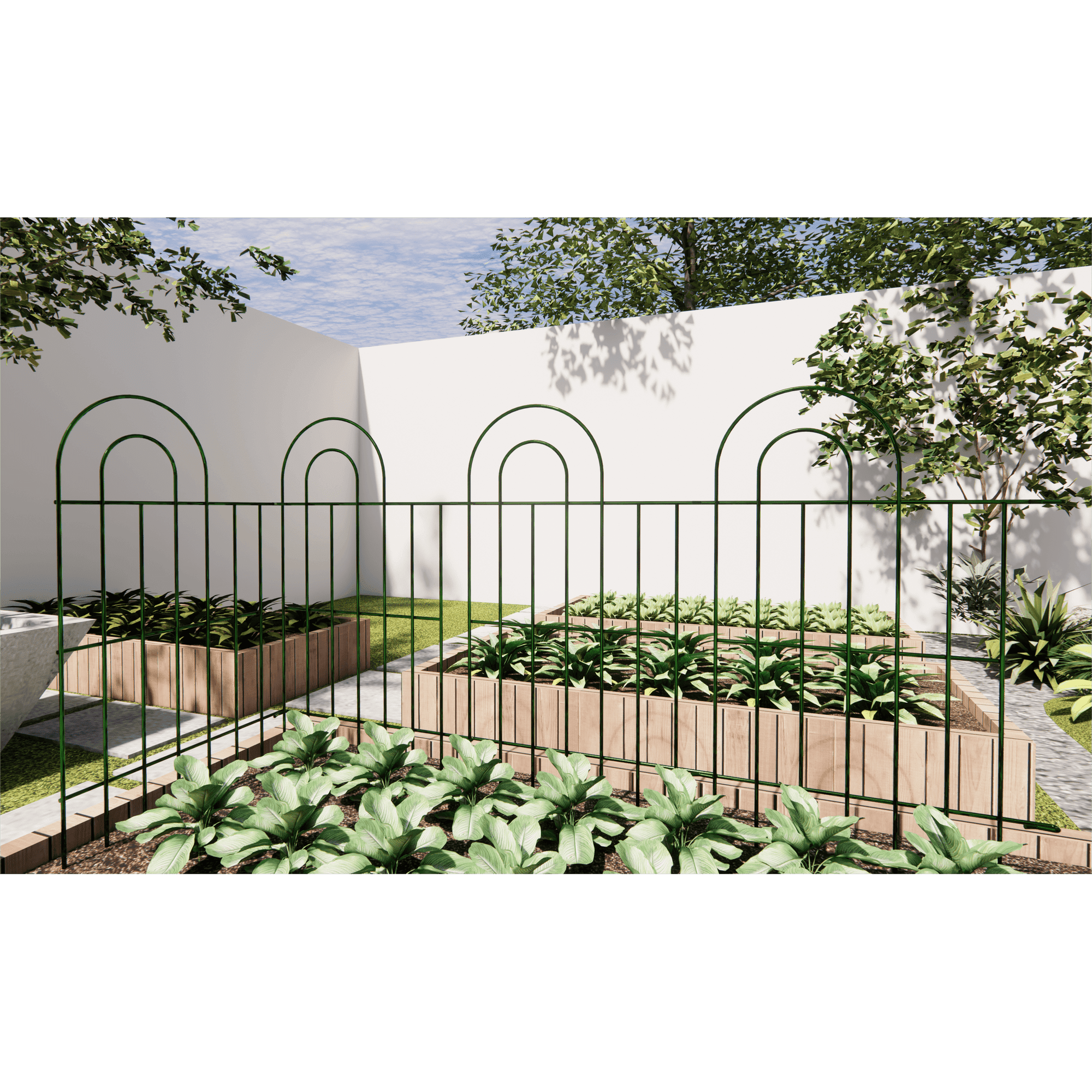 Holaki 14 Panels 32 in(H) X 20.4ft(L)Decorative Outdoor Garden Fence for Yard Animal Barrier Fencing Galvanized Rustproof Metal Fence Panels Garden Fencing for Flower Bed Fence Dark Green