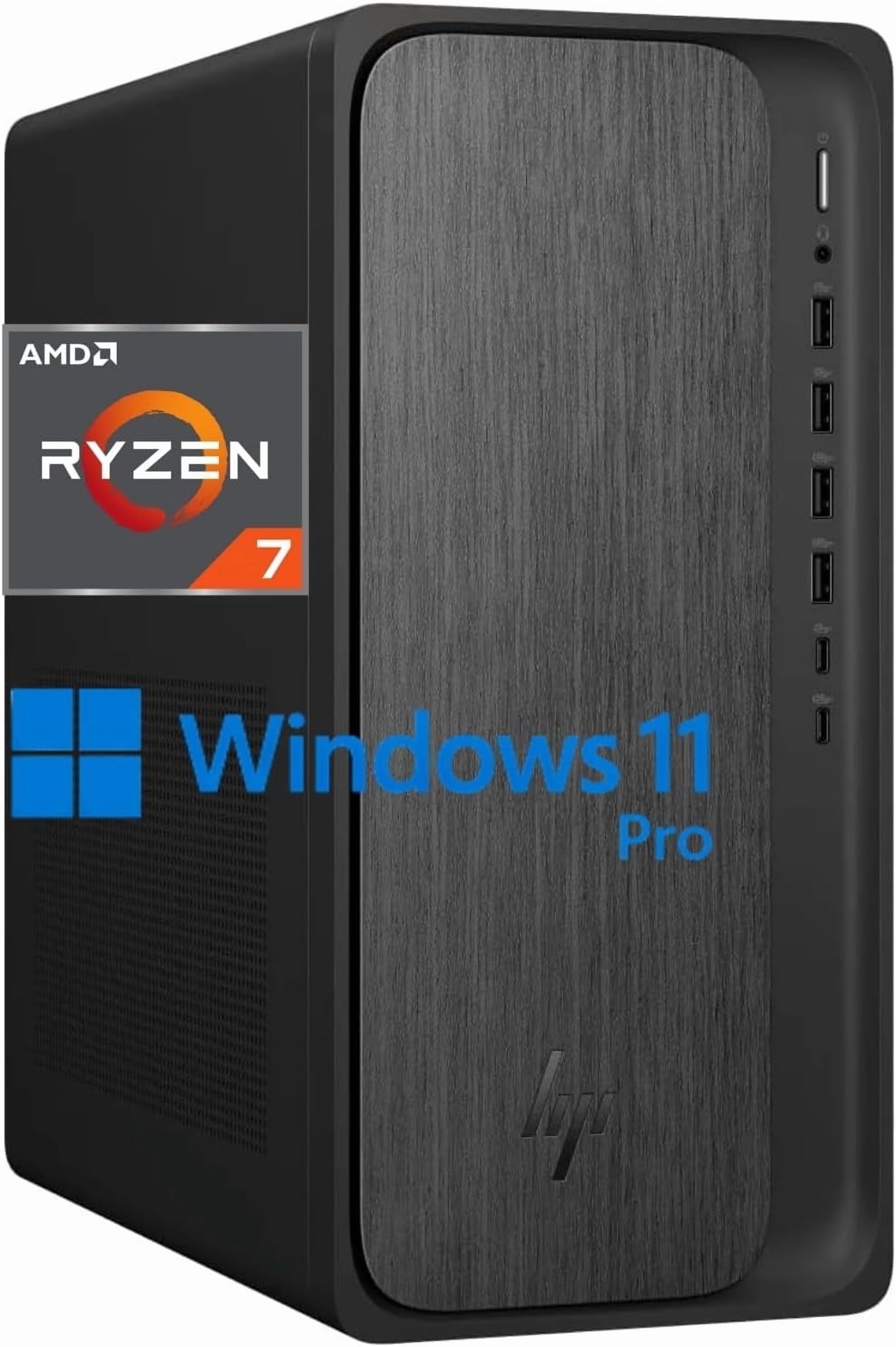HP OmniDesk M02 Business Next Gen AI PC Desktop, AMD Ryzen 7-8700G Processor (8 Cores, Up to 5.1GHz) , 16GB DDR5 RAM, 1TB SSD, USB-C, Wi-Fi 6, HDMI+DP Dual Monitor Support, Windows 11 Pro