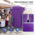 thumbnail image 6 of EAGLE PEAK Flex Ultra Compact 4x4 Pop-up Changing Room Canopy, Portable Privacy Cabana for Pool, Fashion Photoshoots, or Camping (Purple), 6 of 10