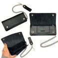 thumbnail image 5 of Black Leather Trucker Wallet With Chain - Biker Snap Wallet - Regular - Small - Mini, 5 of 6