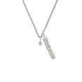 thumbnail image 2 of Delight Jewelry Silvertone Mini August - Lime Green Crystal Heart Silvertone Fearless Bar Charm Necklace, 23", 2 of 4
