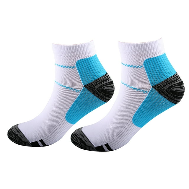 kurtrusly 1/2/3/5 2 Pcs/ensemble Chaussettes de Compression pour Femmes Performance et Réduction de la Fatigue Soulagement Bleu G/TG 1 Pce