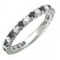 thumbnail image 1 of Dazzlingrock Collection 1.00 Carat (ctw) 18K Round White And Black Diamond Eternity Stackable Wedding Band, White Gold, Size 5, 1 of 7