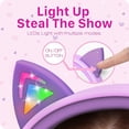 thumbnail image 5 of FosPower Auriculares para niños con orejas de gato LED (límite de volumen seguro de 85 dB), auriculares supraaurales con cable suaves de 3,5 mm con cables sin enredos para iPad/tableta/escuela/viajes, 5 of 5