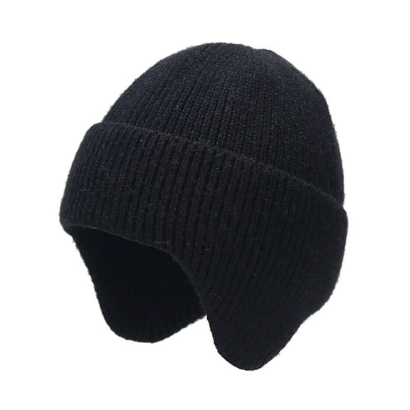 Uooqdmx Headwrap Hat, Winter Hats for Women Mens Women Winter Hat Cold Weather Hood Outdoor Sports Windproof Knit Cap Beanie for Women, Hats for Women Black One Size